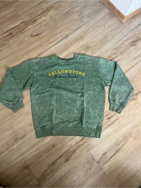 Green tie dye Yellowstone crewneck